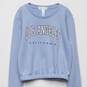 Full Tilt LA Cinch Sweatshirt Light Blue Kids Size M